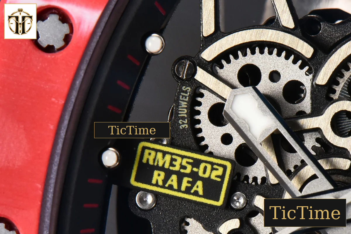 RM035-02 42mmx50mm ZF Red Carbon Dial white Rubber Strap V5 NH05A — foto 7