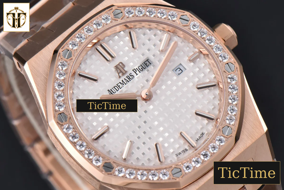 Royal Oak Ladies 67651OR 33mm ZF RG Diamond White Dial RG Bracelet Quartz — foto 12