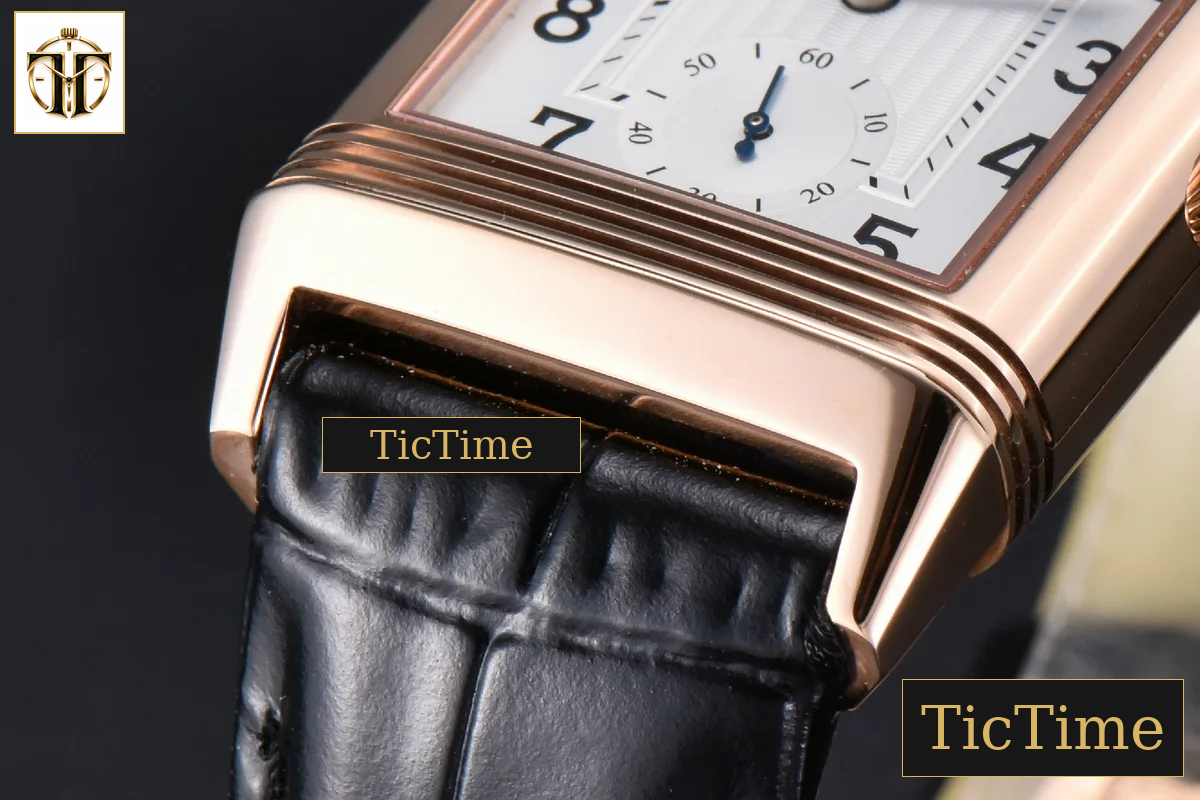 Master Reverso Tribute Small Seconds 30x47mm MGF RG White Dial Black Leather Strap A854A — foto 9