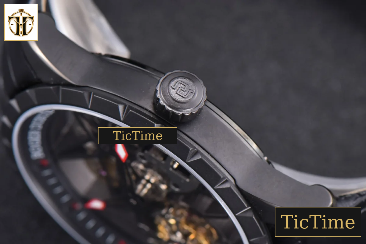 Excalibur Spider 47mm BBRF Skeleton Dial Black Leather Strap Flying Tourbillon Manual Wind — foto 11