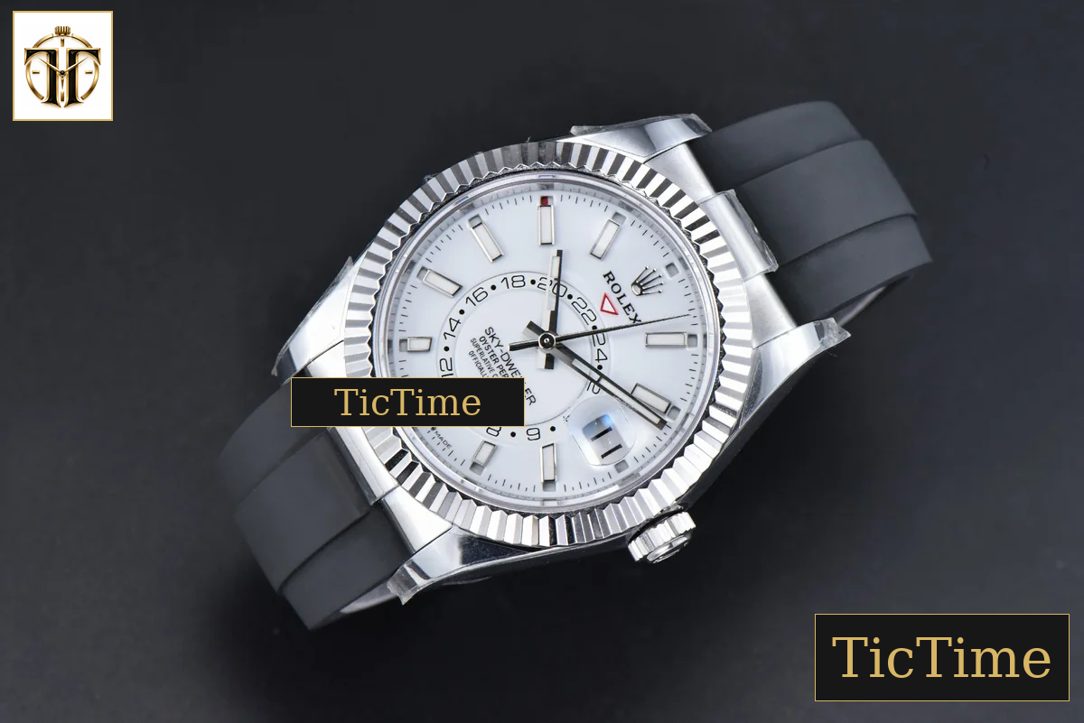 Sky-Dweller 336239 42mm ZF SS White Dial Rubber Oysterflex Strap (Tungsten) A23J — foto 3