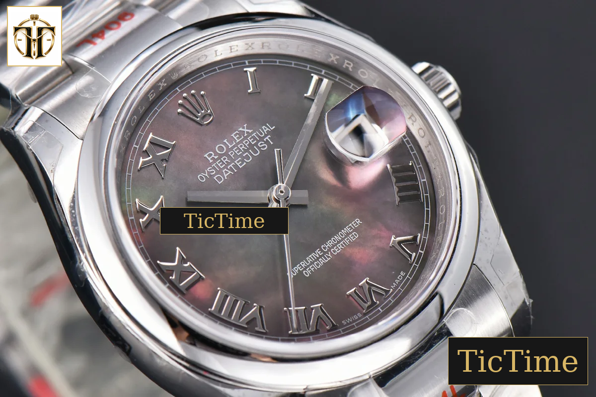 DateJust 36mm GMF SS Smooth Bezel Gray MOP Dial Roma Marker Oyster Bracelet VR3235 — foto 10