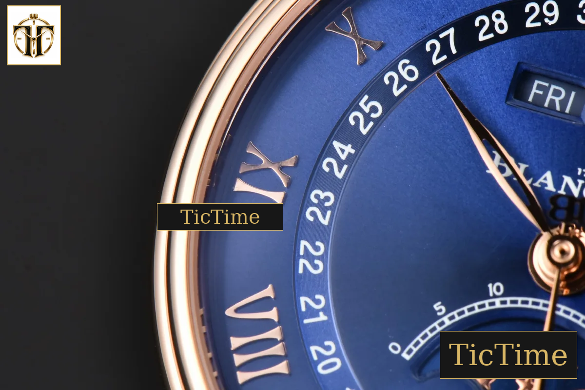 Villeret Complicated Function 6654 40mm OMF RG Blue Dial Black Leather Strap V3 A6654 — foto 6