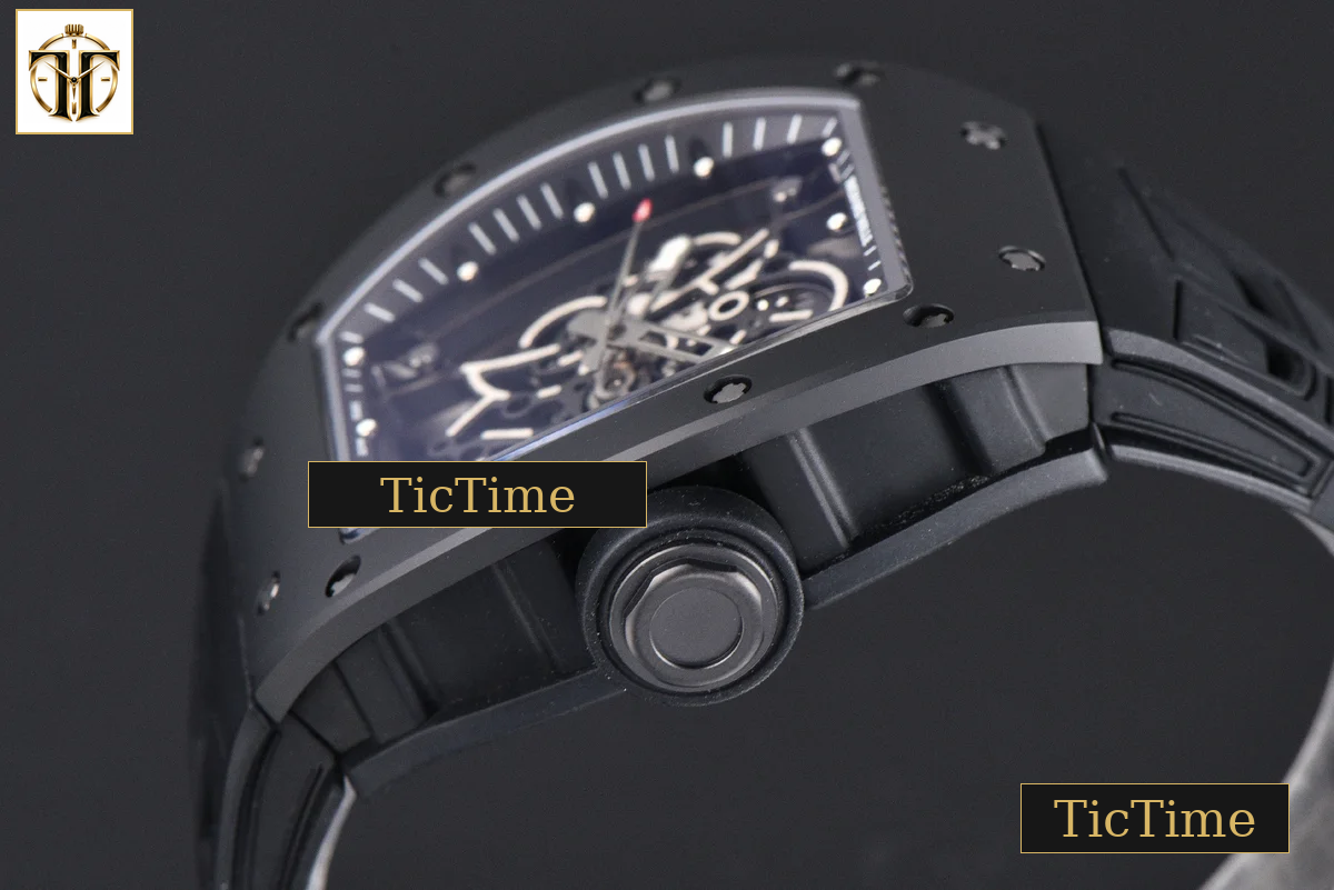 RM055 42.7mm ZF Ceramic Black Bezel Black Skeleton Dial Black Crown Black Rubber Strap RMUL2 — foto 13