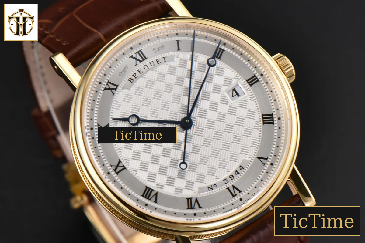 Classique 5177 38mm LTF YG White Textured Dial Roma Marker Brown Leather Strap MY9015 — foto 10