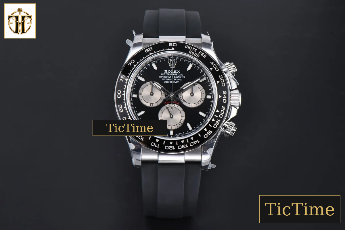 Daytona 126519 40mm BPF SS Black Dial Sliver Subdial Black Oysterflex Strap SH4131 — foto 2