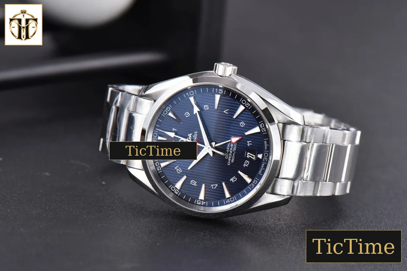 Aqua Terra 150M GMT 41.5mm VSF Blue Textured Dial SS Bracelet A8605 — foto 11