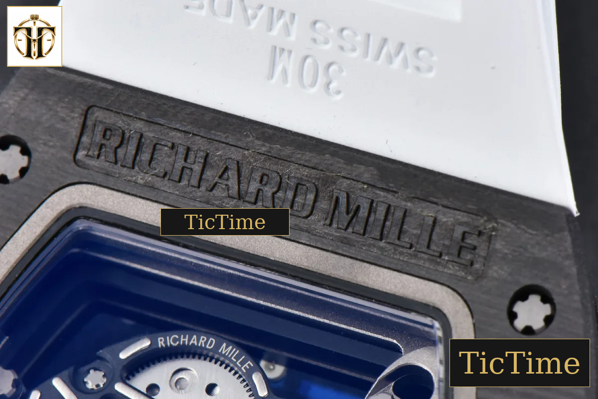 RM055 42.7mm APSF Blue Skeleton Dial Black Bezel Blue Crown White Rubber Strap RMUL2 — foto 28