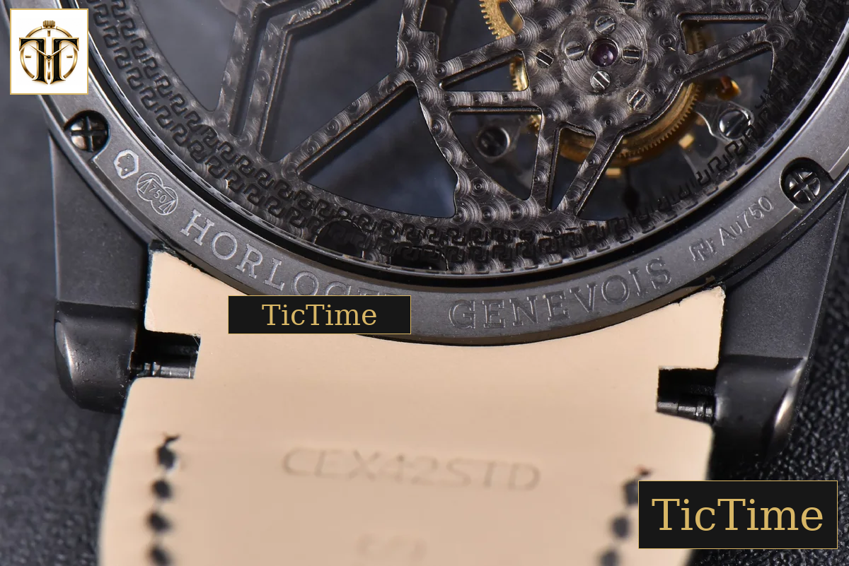 Excalibur Spider 47mm BBRF Skeleton Dial Black Leather Strap Flying Tourbillon Manual Wind — foto 19