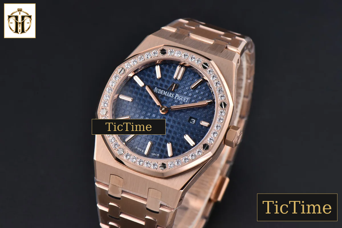 Royal Oak Ladies 67650OR 33mm ZF RG Diamond Blue Dial RG Bracelet Quartz — foto 5