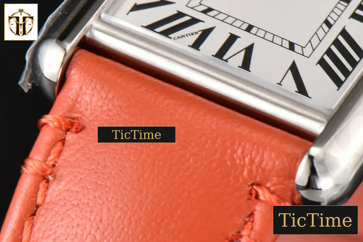 Tank Must Large 33.7×25.5mm K11F White Dial Orange Smooth Calf Strap Quartz — foto 8