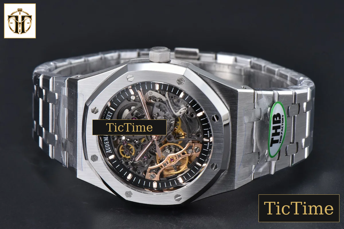 Royal Oak 15407 41mm THBF White SS Skeleton Dial White SS Bracelet SA3132 — foto 13