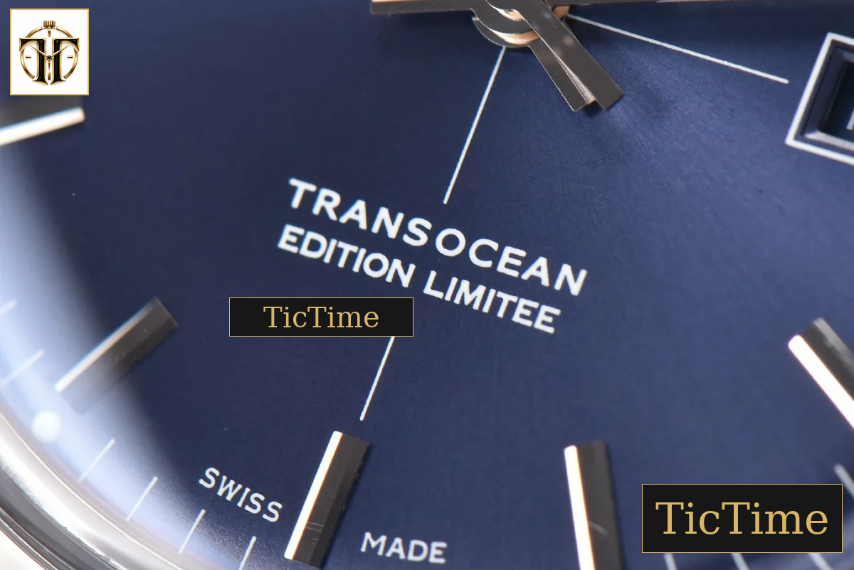Transocean Day & Date 43mm V7F Blue Dial Black Leather Strap CA145 — foto 7