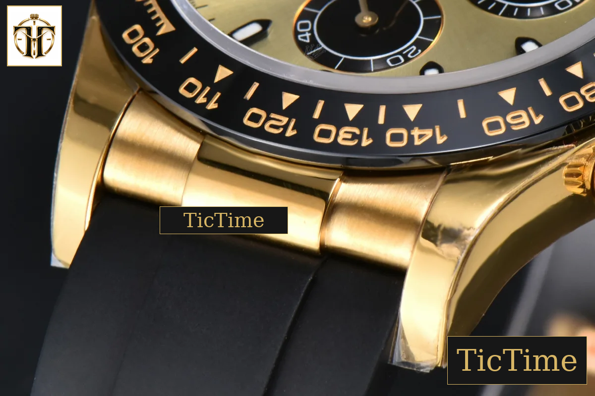 Daytona 116518 40mm APSF YG YG/Black Dial Ceramic Bezel Lume Marker Oysterflex Strap Tungsten Version SH4130 — foto 11