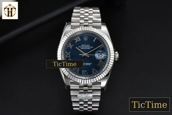 Foto frontal — DateJust 904L Fluted Bezel 126334 41mm ARF Blue Dial Roma Marker Jubilee Bracelet 2824