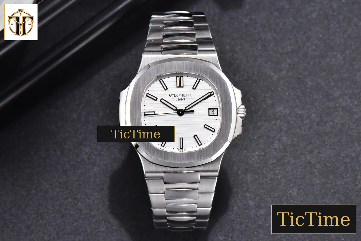 Nautilus 5711 40mm 3KF White Dial SS Bracelet V3 A324 — foto 3