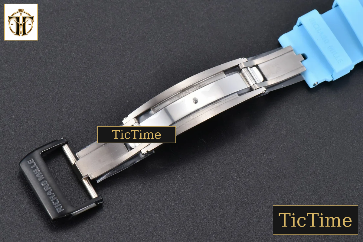 NTPT RM055 42.7mm BBRF Blue Skeleton Dial Blue Rubber Strap RMUL2 — foto 29