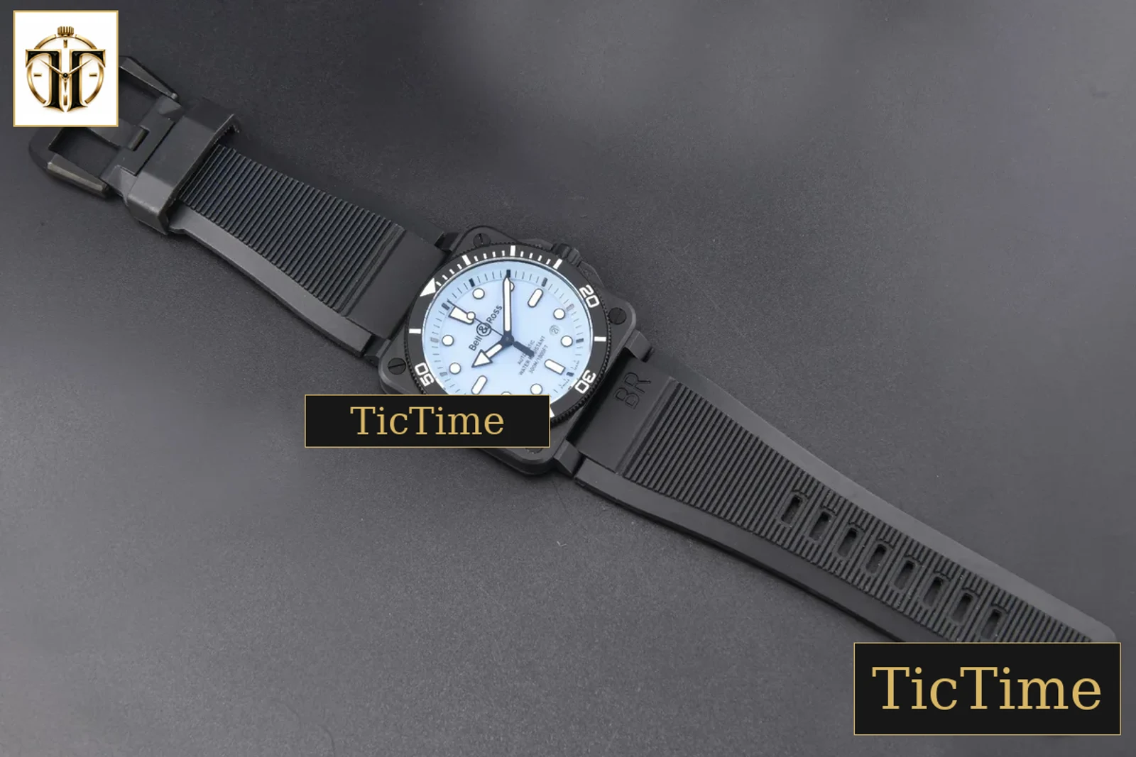 BR03-92 M+F Full Lume Ceramic Case Light Blue Dial Black Rubber Strap A2892 — foto 29