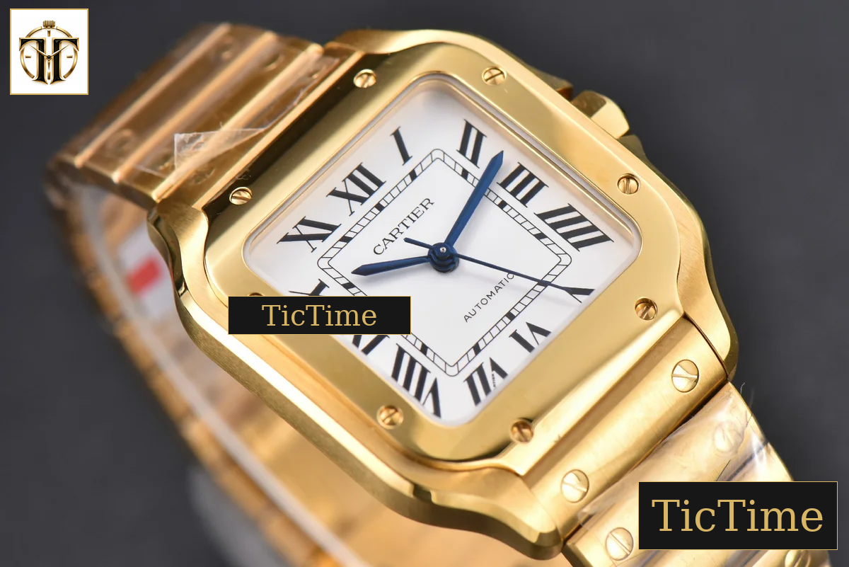 Santos de Cartier Medium 35mm BVF YG White Dial YG Bracelet Miyota 9039 — foto 10