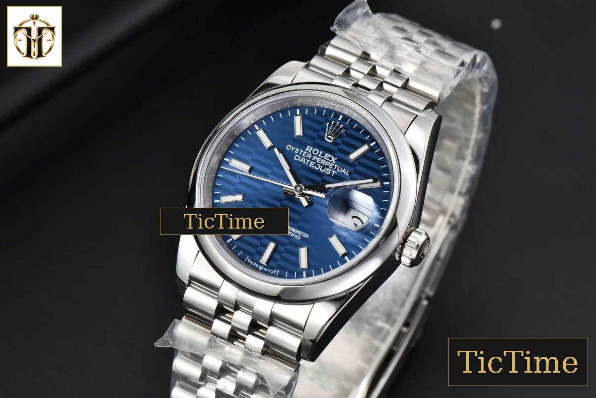 DateJust Smooth Bezel 36mm BPF Blue Motif Dial Jubilee Bracelet A2824 — foto 4
