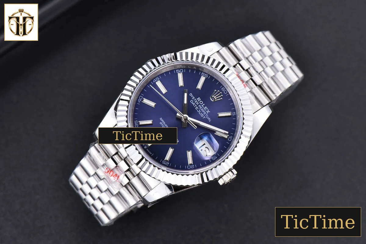 Datejust 41mm GMF SS Blue Dial Lume Marker Fluted Bezel Jubille Bracelet VR3235 — foto 4