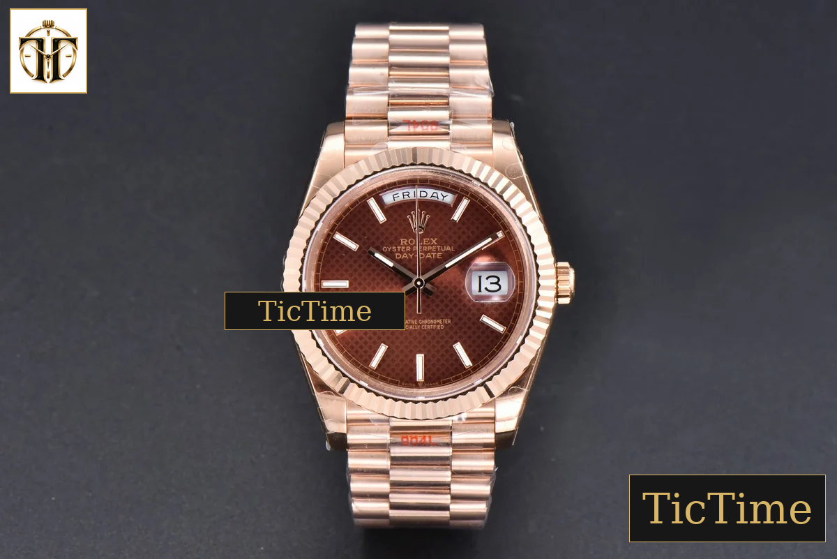 DayDate 40mm GMF RG Brown Dial Lume Marker President Bracelet A3235 — foto 3