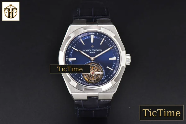 Foto frontal — Overseas Tourbillon 6000V 42.5mm BBRF Blue Dial Blue Leather Strap Tourb