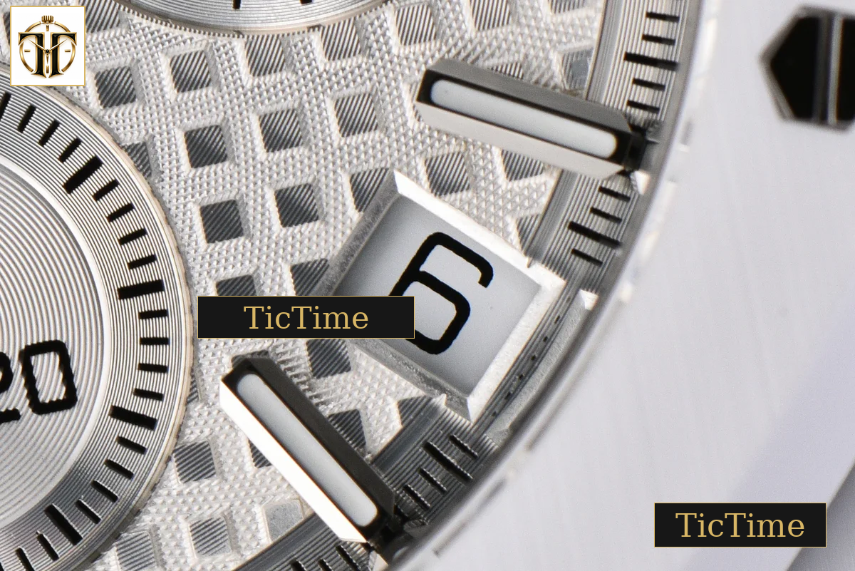 Royal Oak Chronograph 26240 41mm APSF Ceramic Sliver Checkered Dial Sliver Subdial Ceramic Bracelet V2 SH4401 — foto 11