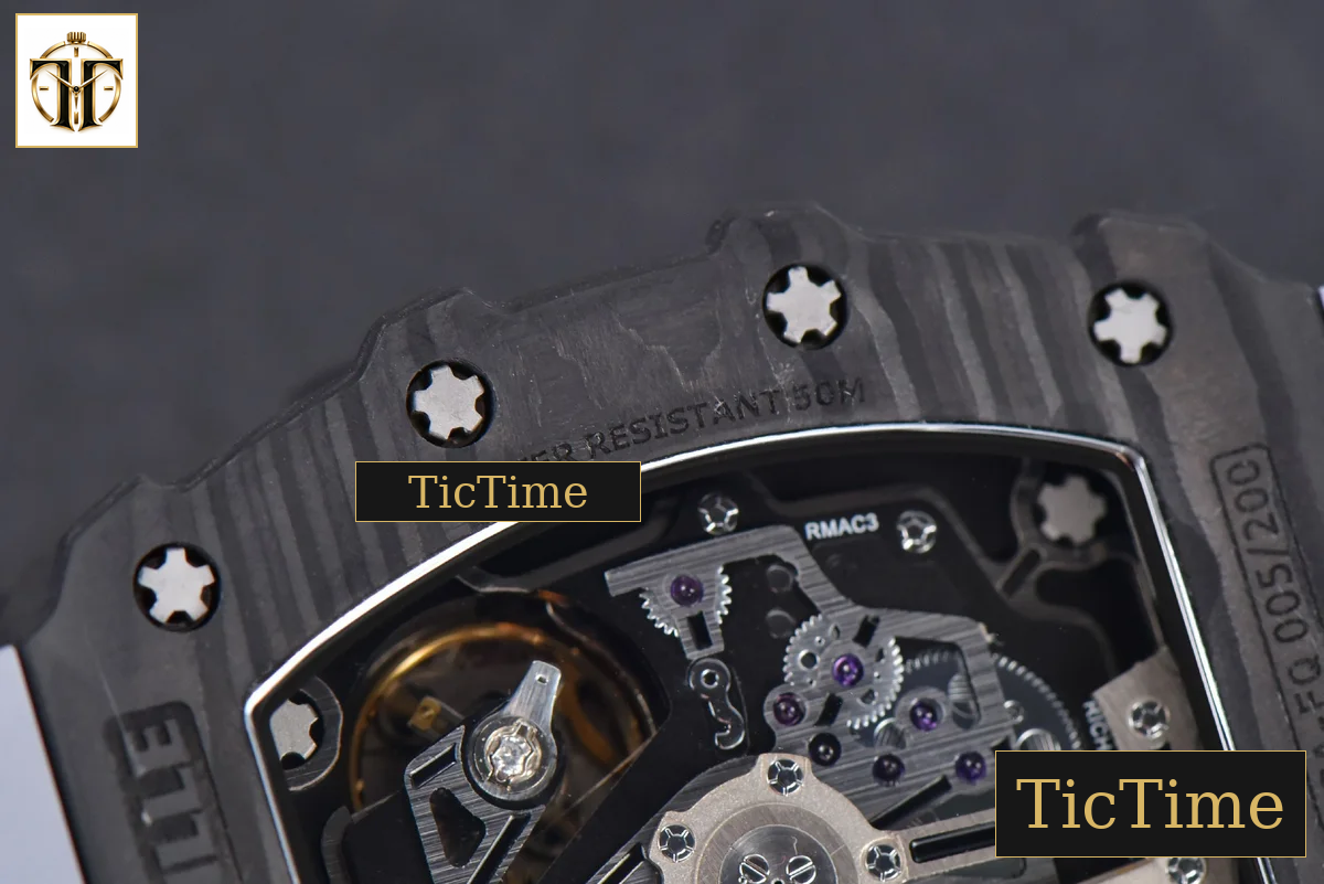 NTPT Chrono RM011 KVF Skeleton Dial Gray Rubber Strap V2 A7750 — foto 18