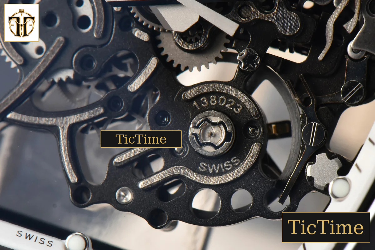 RM055 42.7mm BBRF Black NTPT White Skeleton Dial White Rubber Strap RMUL2 — foto 9