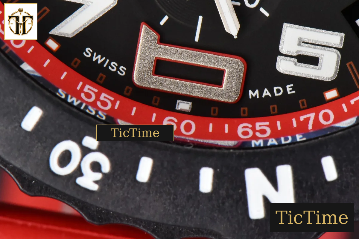 Endurance Pro 44mm OF Red Chronometer Dial Red Rubber Strap Swiss Quartz — foto 9