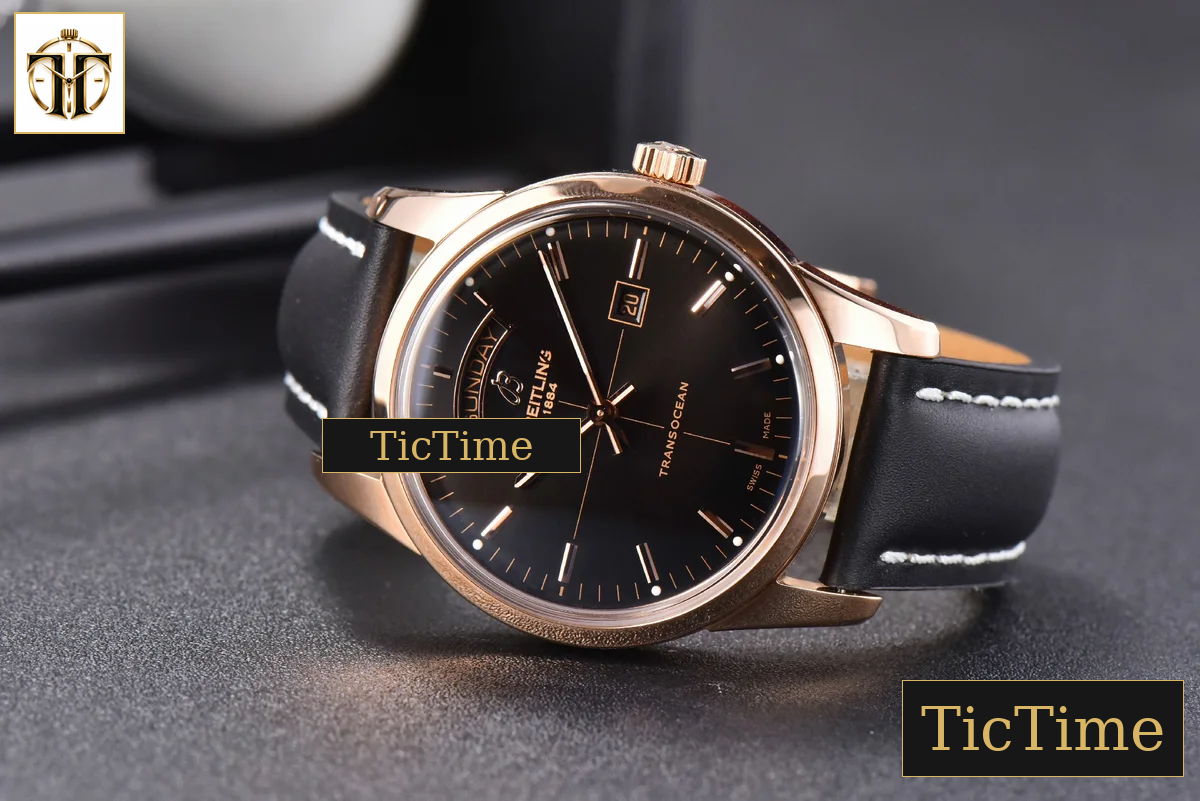 Transocean Day & Date 43mm V7F RG Black Dial Black Leather Strap CA145 — foto 15