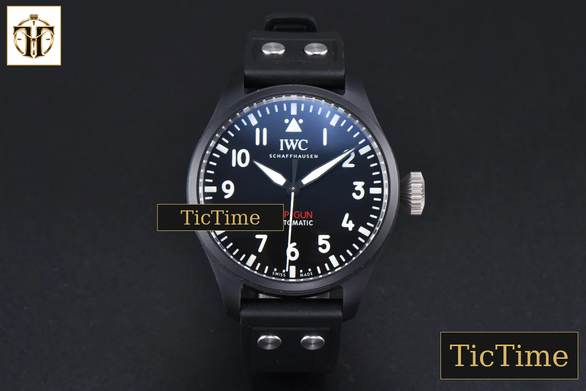 Top Gun IW329801 43mm M+F Ceramic Black Dial Black Rubber Strap A2892 — foto 2