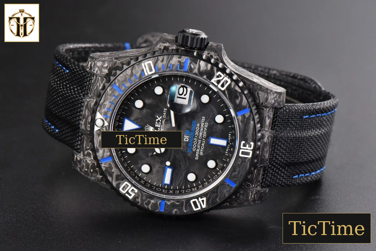 Submariner DIW Forged Carbon 40mm VSF Blue Element Nylon Strap VS3135 — foto 16