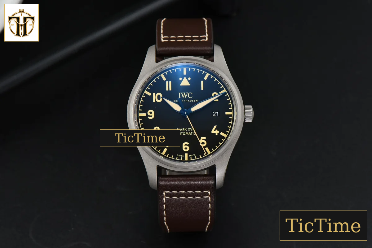 Mark XVIII IW327006 40mm V7F Titanium Black Dial Brown Leather Strap A2892 — foto 3