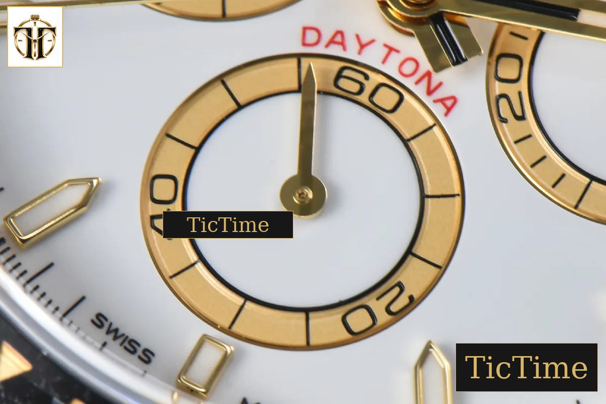 Daytona 126518 40mm Clean Factory YG Black Bezel White Dial Lume Marker Black Oysterflex Strap SH4131 — foto 8