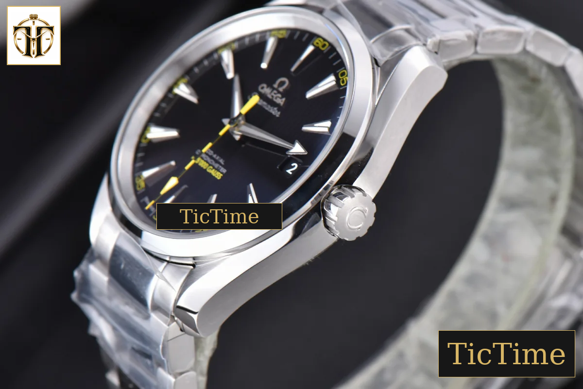 Aqua Terra 150M 41mm VSF Black Textured Dial Bumble Bee SS Bracelet A8500 — foto 11