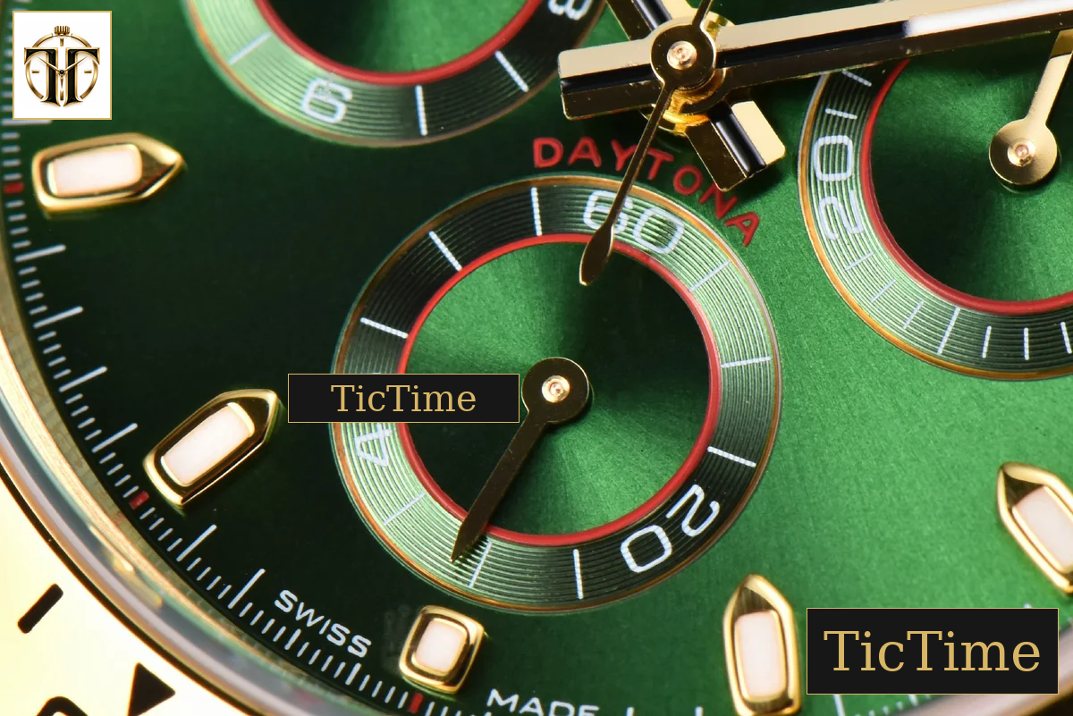 Daytona 116508 APSF YG Green Dial Lume Marker YG Bracelet SH4130 — foto 9