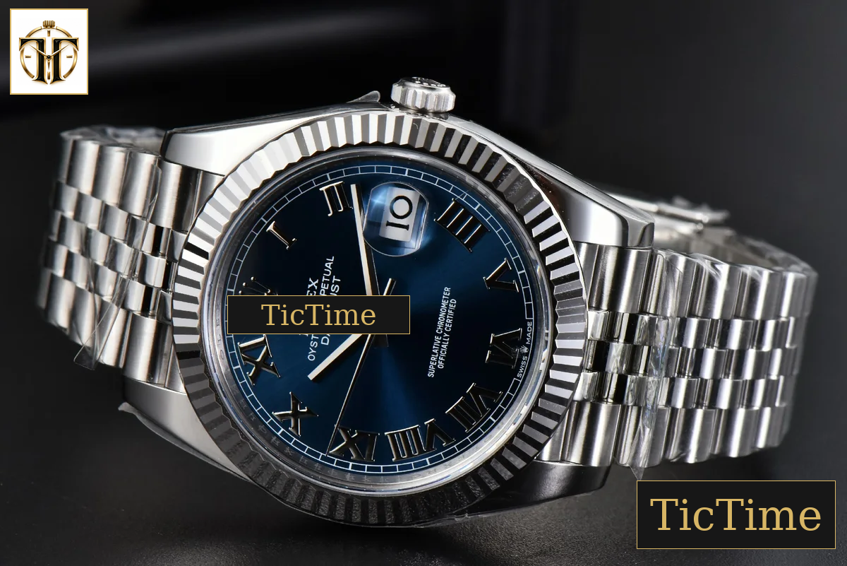 DateJust 904L Fluted Bezel 126334 41mm ARF Blue Dial Roma Marker Jubilee Bracelet 2824 — foto 15