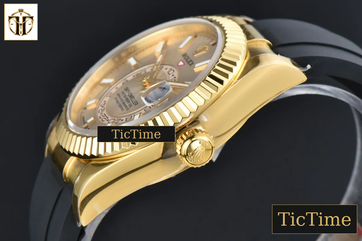 Sky-Dweller 336238 42mm ZF YG Case Gold Dial Rubber Oysterflex Strap (Tungsten) — foto 11