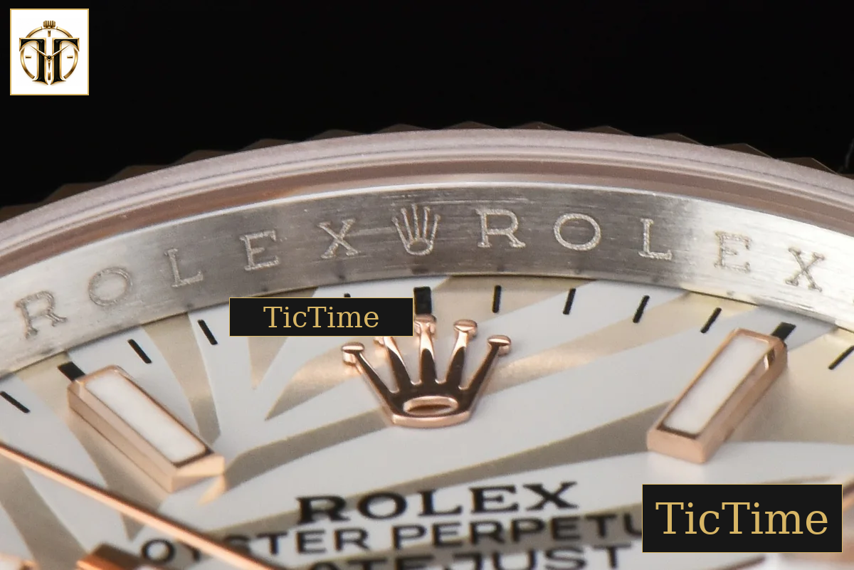 DateJust 36mm BPF RG/SS Fluted Bezel Silver Plam Dial Oyster Bracelet A2824 — foto 13