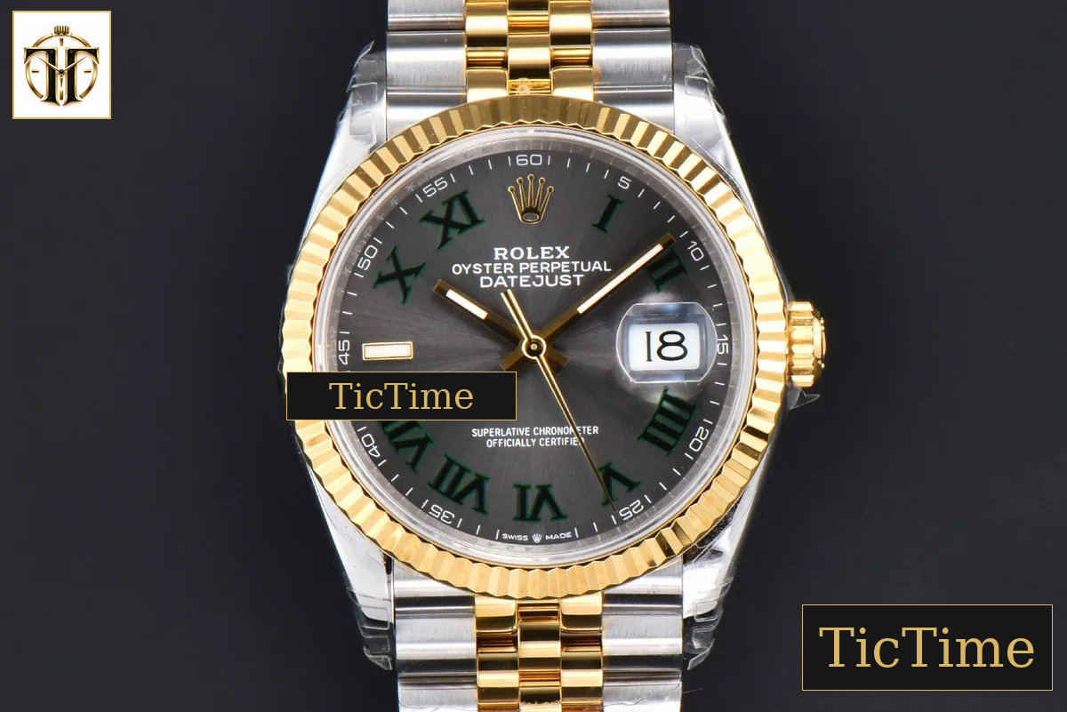 DateJust 36mm VSF YG/SS Wimbledon Gray Dial Green Marker Jubilee VS3235 — foto 2