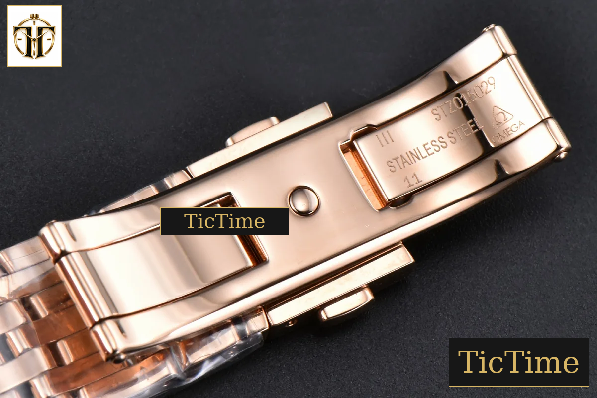 De Ville Ladies Prestige 34mm VSF White Diamond Bezel Purple Dial Diamond Roman Marker RG Bracelet A8800 — foto 27