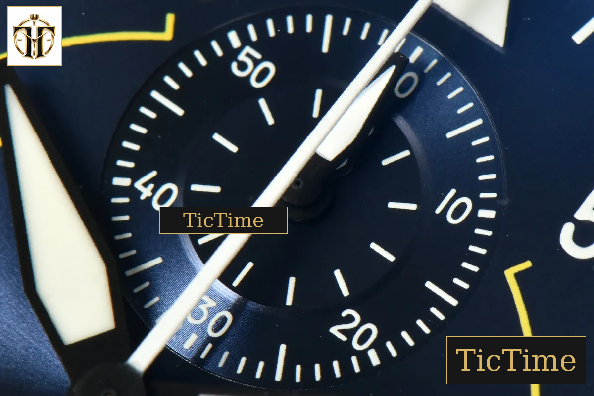 Pilot Chrono 44mm YLF Blue Angels Black Ceramic Blue Diam Blue Leather Strap A7750 — foto 5