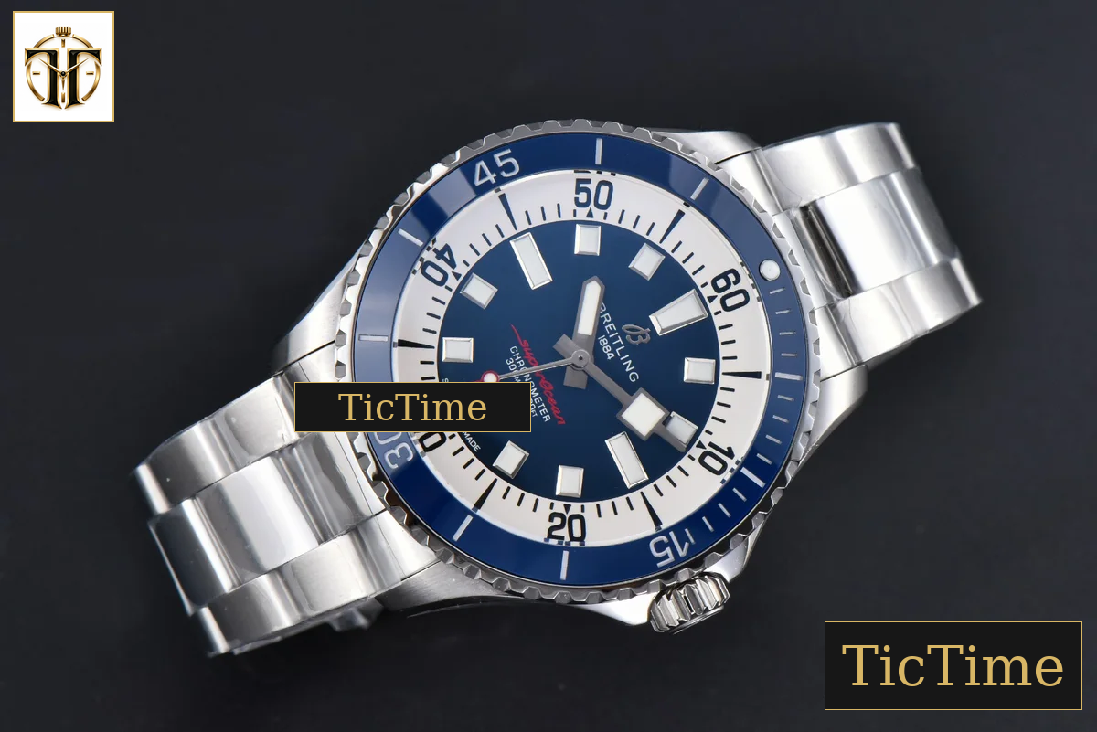 SuperOcean 44mm TF Blue Bezel Blue/White Dial SS Bracelet A2824 — foto 4