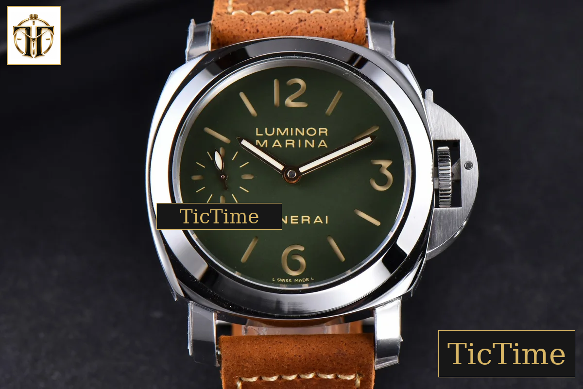 Luminor Marina PAM911 44mm Noob Green Dial Brown Leather Strap A6497 — foto 26