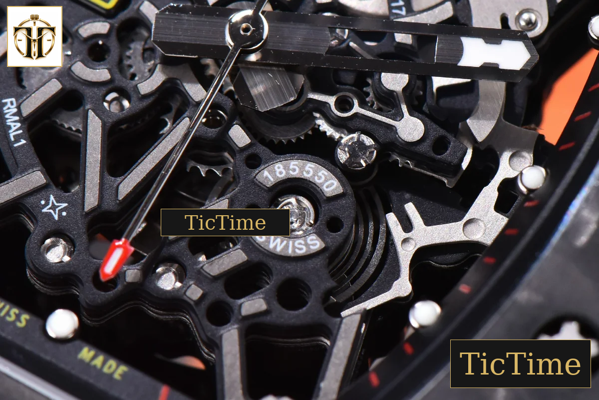 RM035-02 KVF Skeleton Dial Orange Orange Rubber Strap V3 Miyota8215 — foto 10