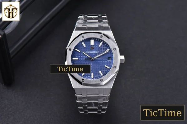 Foto frontal — Royal Oak 15500 41mm OMF Blue Textured Dial SS Bracelet V2 Miyota 9015
