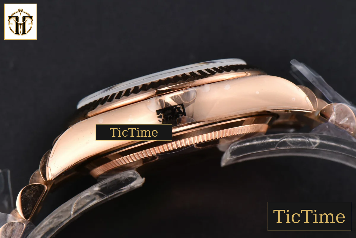 DateJust 904L 31mm GMF RG Fluted Bezel Silver Flowers Dial President Bracelet A2824 — foto 18