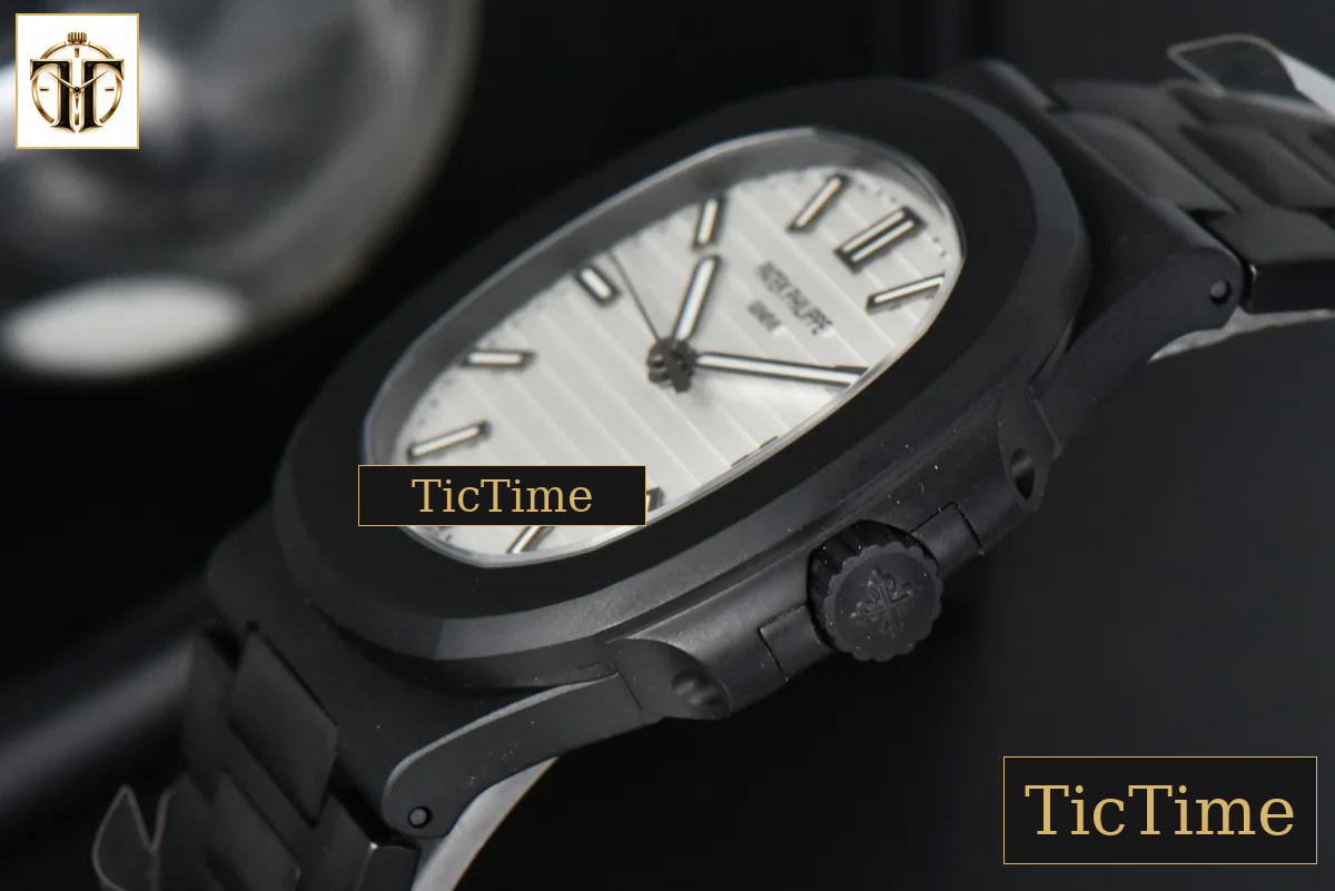 Nautilus 5711 PPF PVD All Black White Textured Dial PVD Bracelet 324CS V4 — foto 8